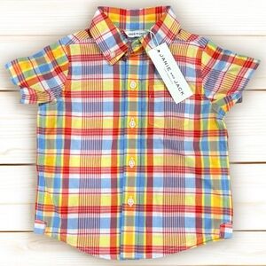 Janie and Jack Multicolor Plaid Kids Shirt